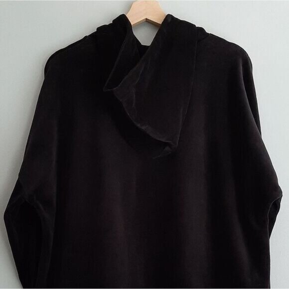 CALIFORNIA MOONRISE Oversized Soft Velvet Pullover Hoodie Sweatshirt Black Sz S - Picture 9 of 12